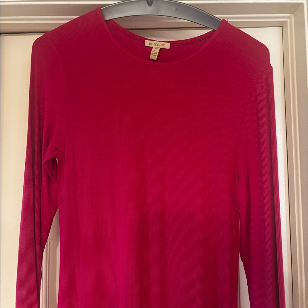 Anthropologie Fuchsia Long Sleeve Dress